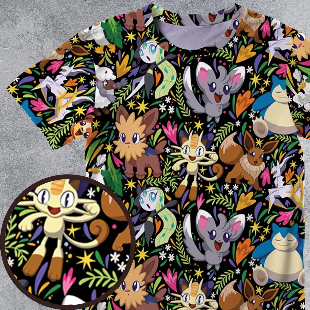 Exotic Tropical Pokemon All-Over Print Unisex T-Shirt - 4