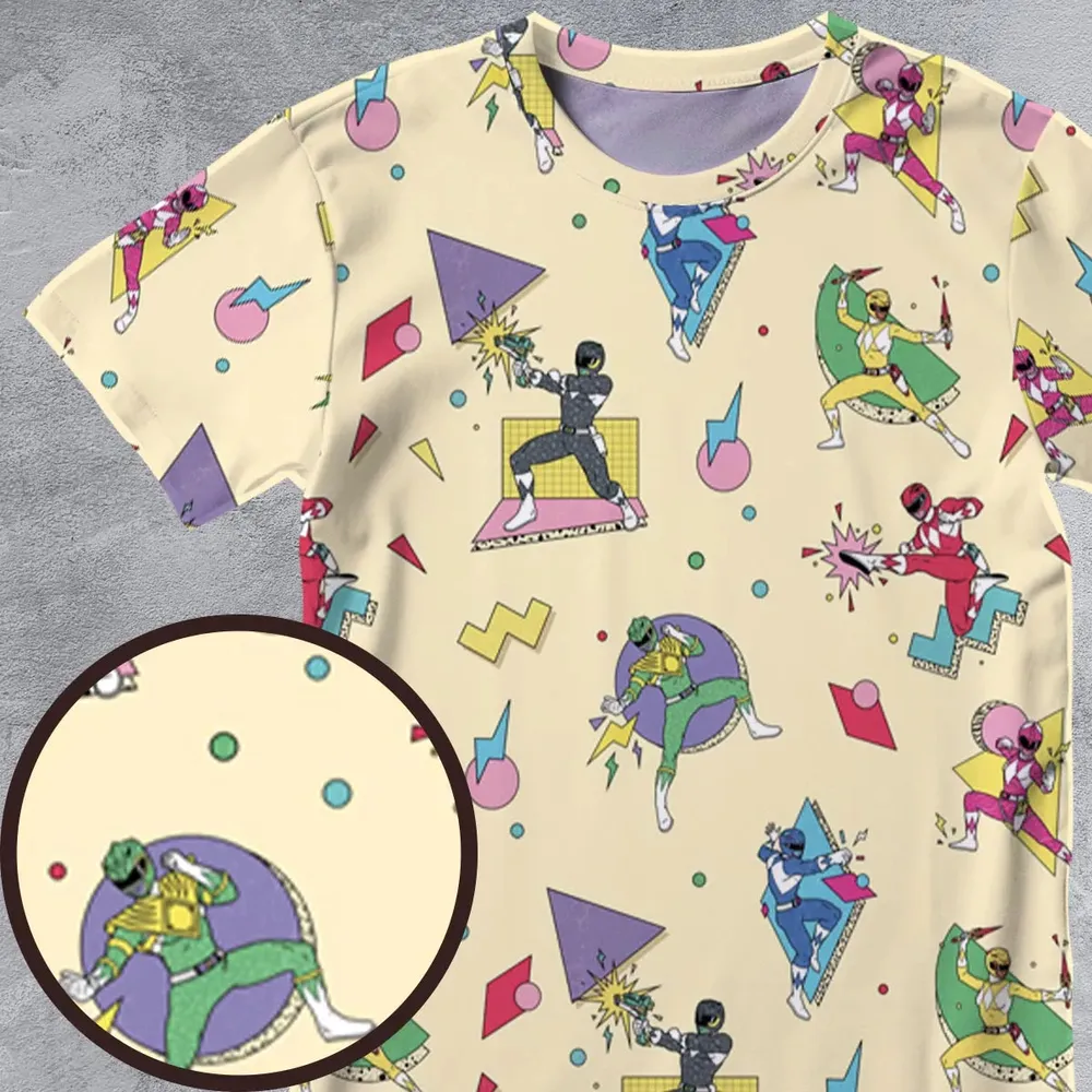 Morphin Team Power Rangers All-Over Print Unisex T-Shirt - 4