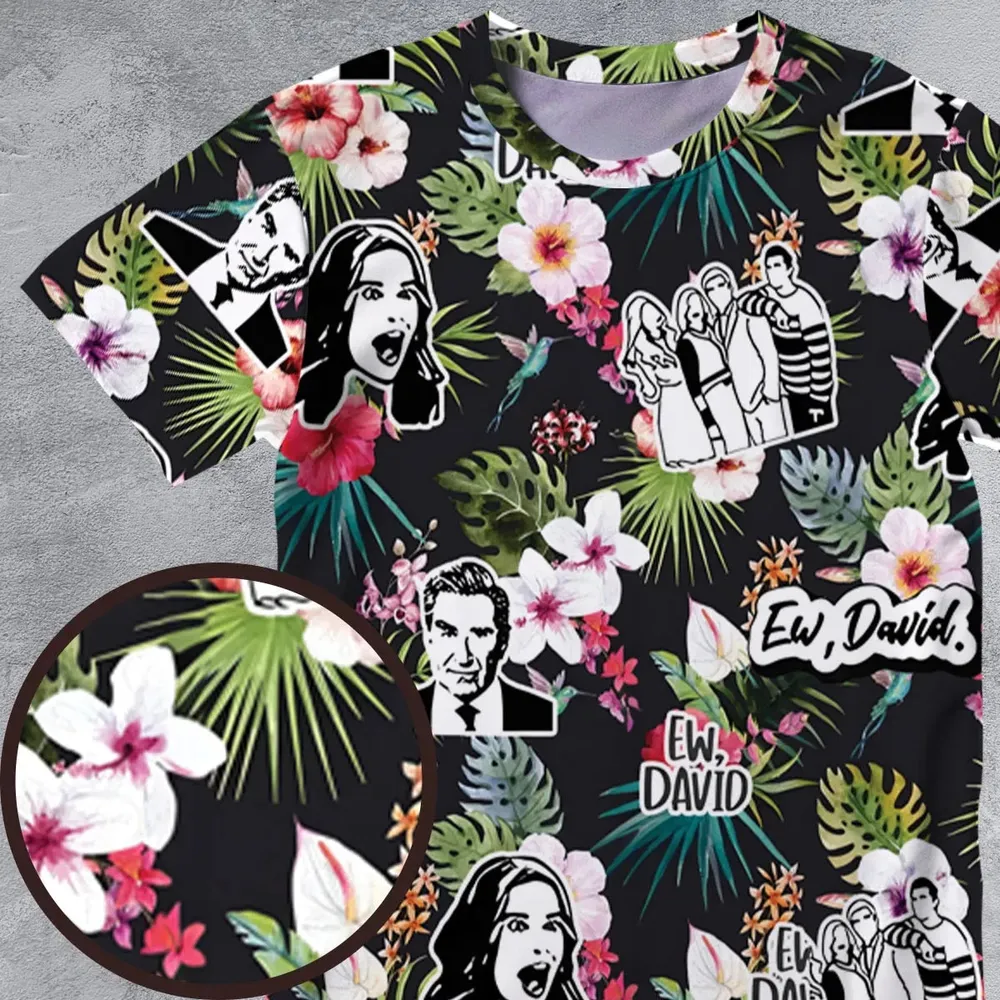Schitts Creek Tropical All-Over Print Unisex T-Shirt - 4