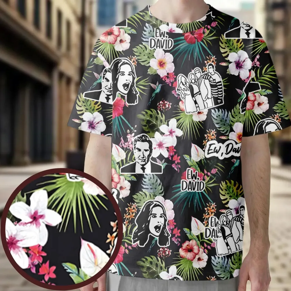 Schitts Creek Tropical All-Over Print Unisex T-Shirt - 3