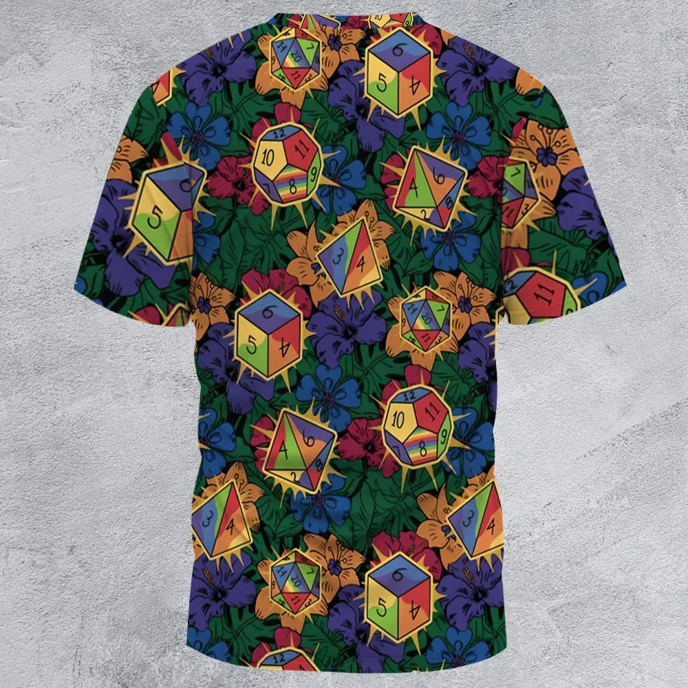 Tropical Dice DnD All-Over Print Unisex T-Shirt - 3