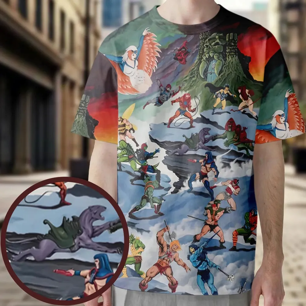 MOTU Castle Grayskull Battle All-Over Print Unisex T-Shirt - 3
