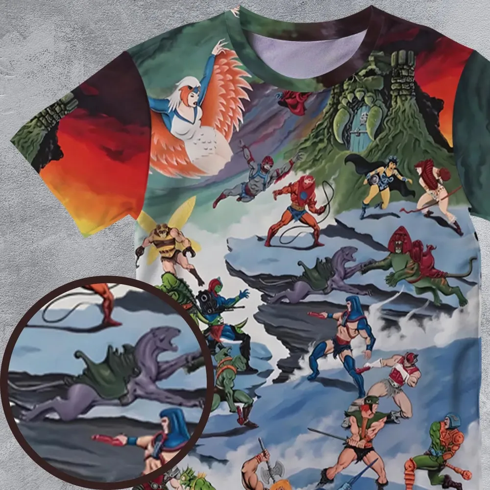 MOTU Castle Grayskull Battle All-Over Print Unisex T-Shirt - 4