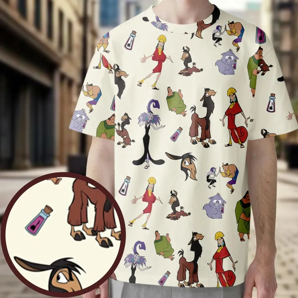 Kuzco and Friends The Emperor's New Groove All-Over Print Unisex T-Shirt - 4