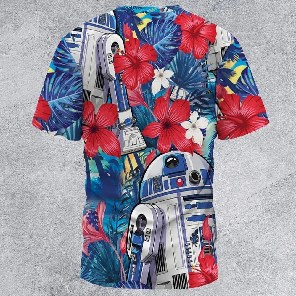 Summer Vacation R2 D2 Tropical All-Over Print Unisex T-Shirt - 2
