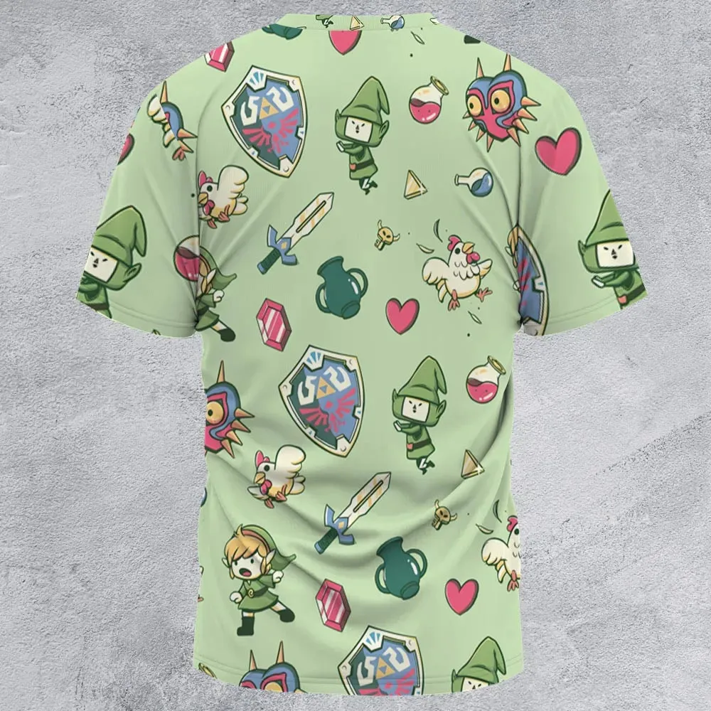 Let's Roll Link The Legend of Zelda All-Over Print Unisex T-Shirt - 3