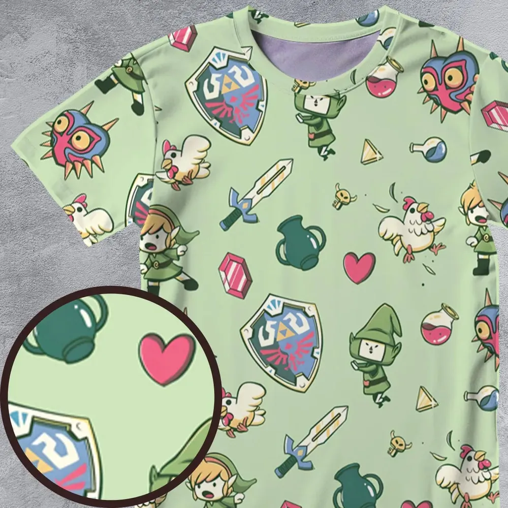 Let's Roll Link The Legend of Zelda All-Over Print Unisex T-Shirt - 4