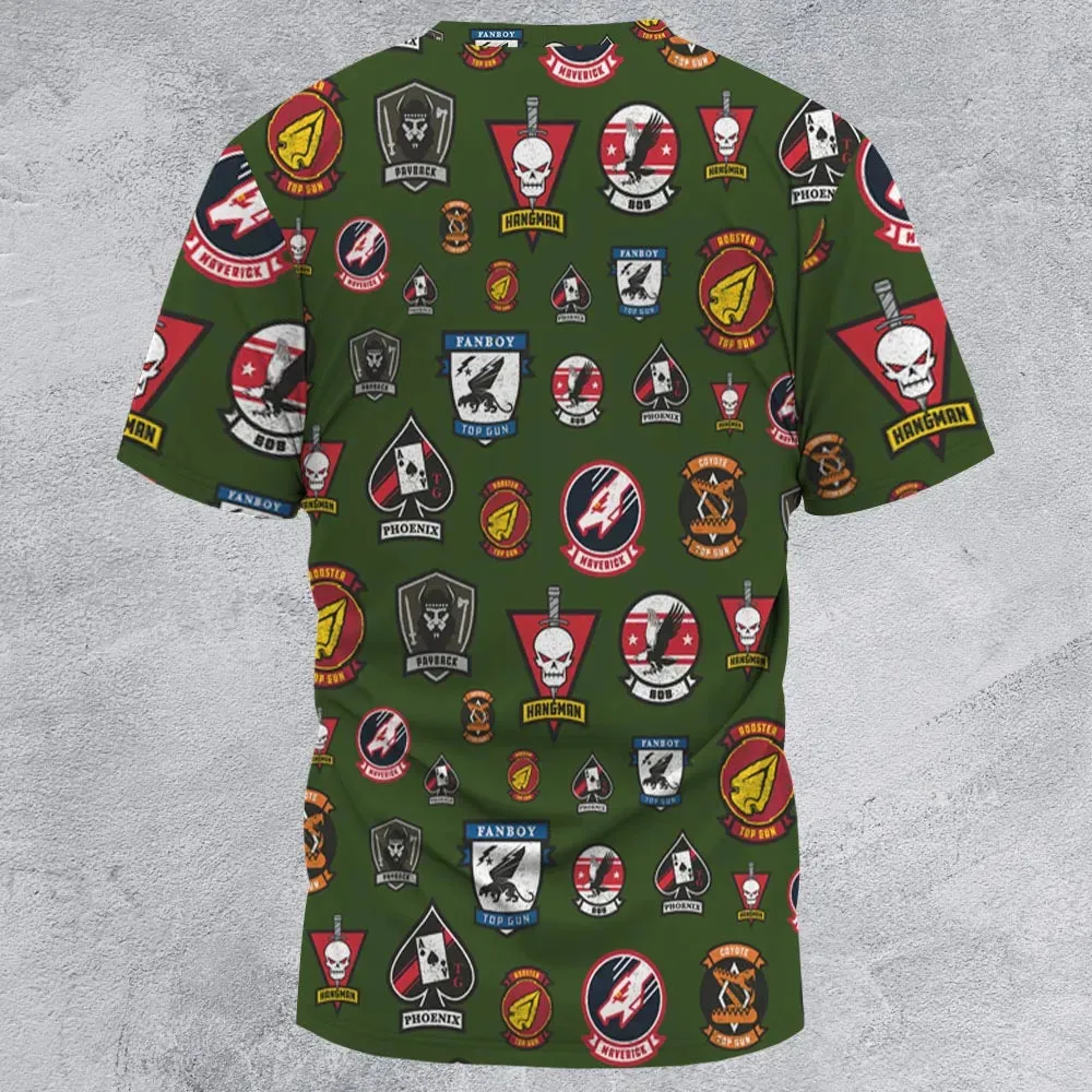 Top Gun Badge All-Over Print Unisex T-Shirt - 2