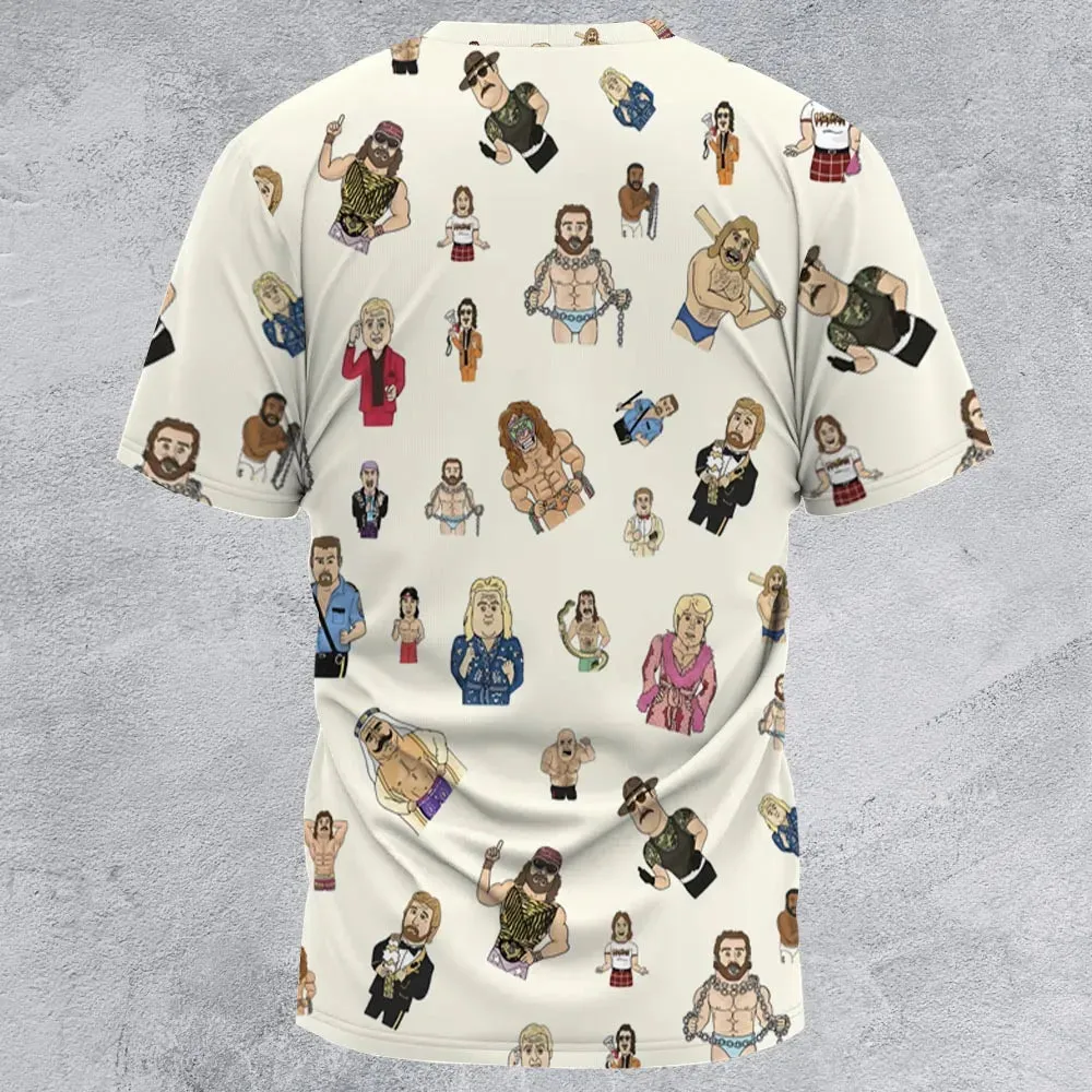 Old School Pro Wrestling All-Over Print Unisex T-Shirt - 2