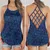 Galaxy Dice Pattern Criss Cross Tank Top - 1