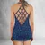 Galaxy Dice Pattern Criss Cross Tank Top - 3