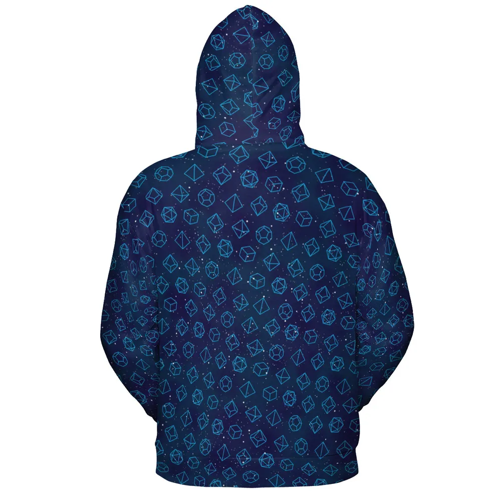 Galaxy Dice Pattern All-over Print Hoodie - 3