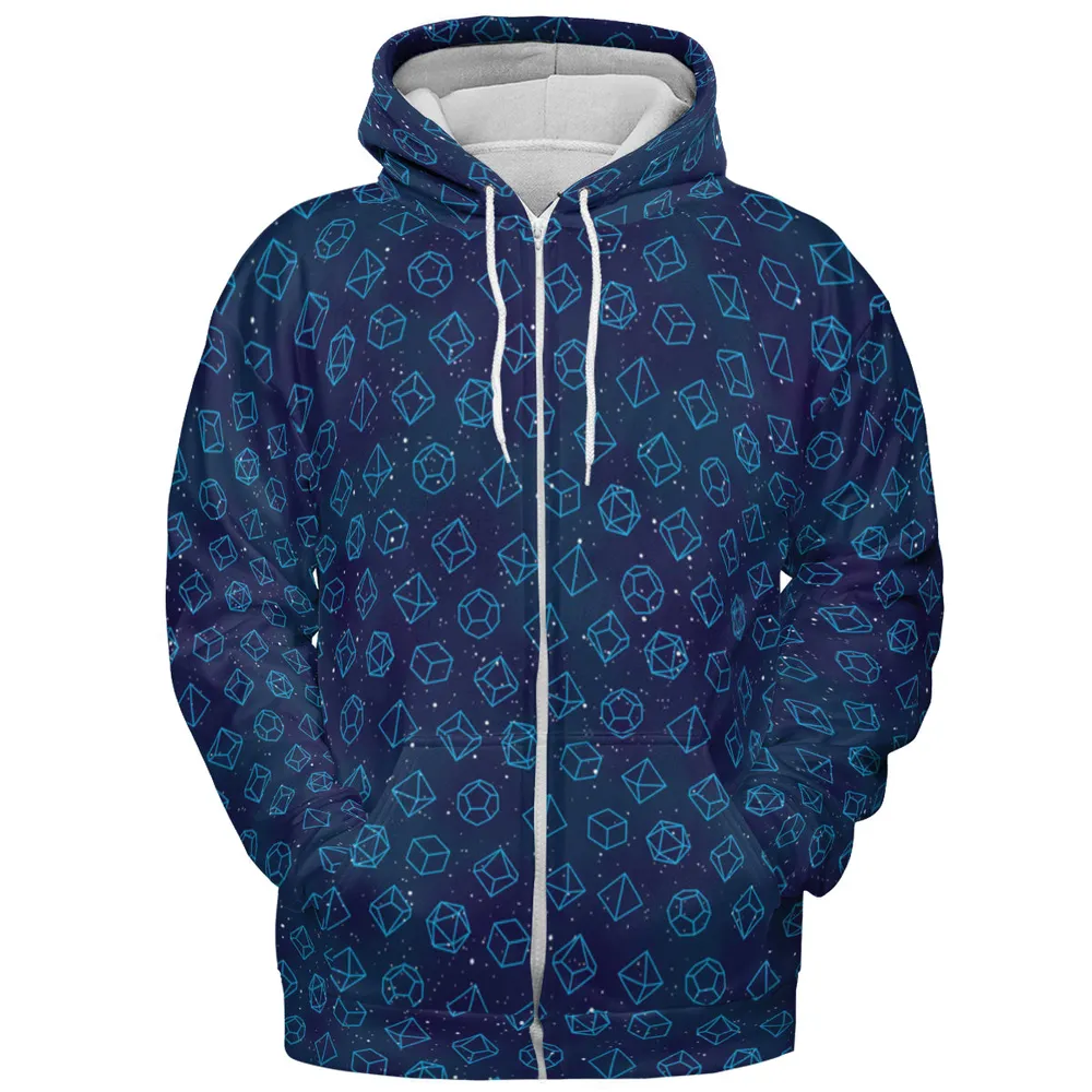 Galaxy Dice Pattern All-over Print Hoodie - 4