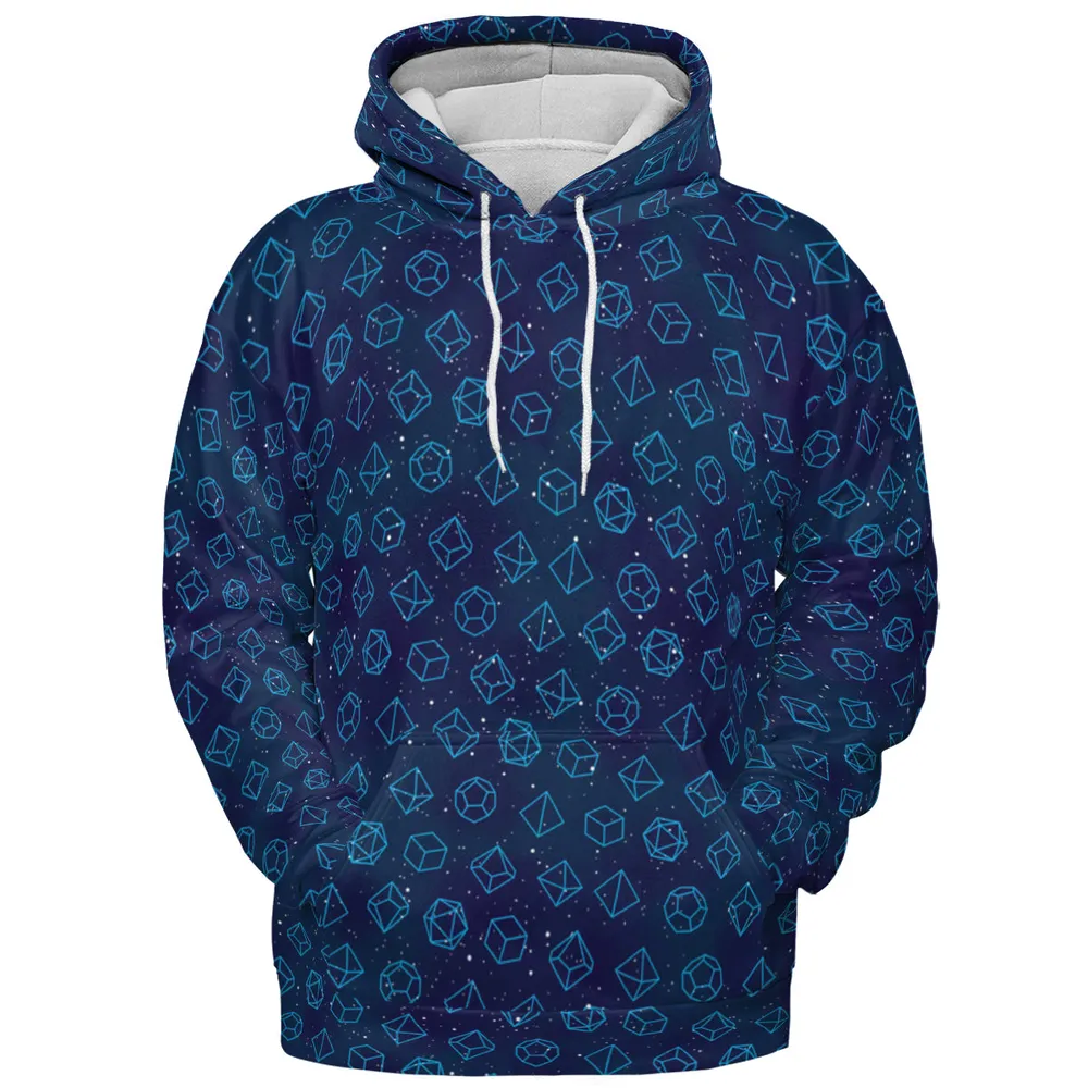 Galaxy Dice Pattern All-over Print Hoodie - 2
