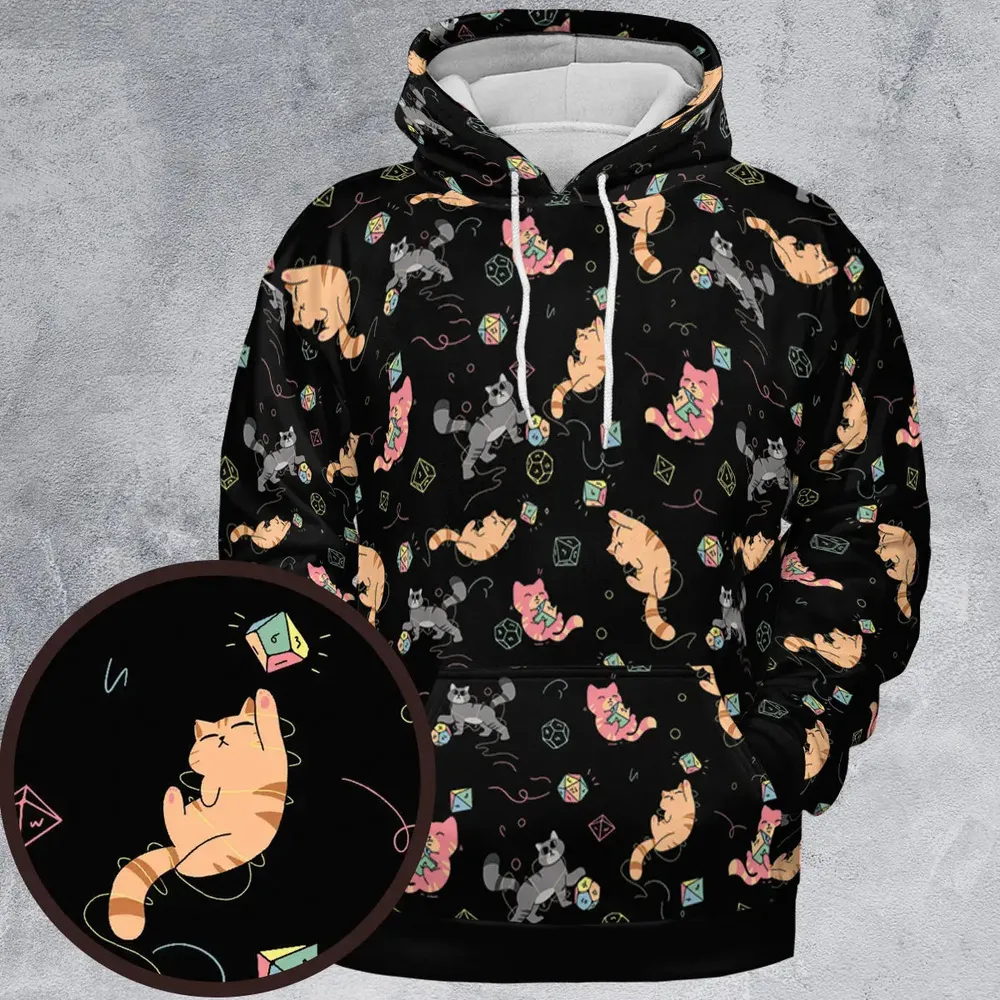 Cat With Dice All-over Print Hoodie - 1