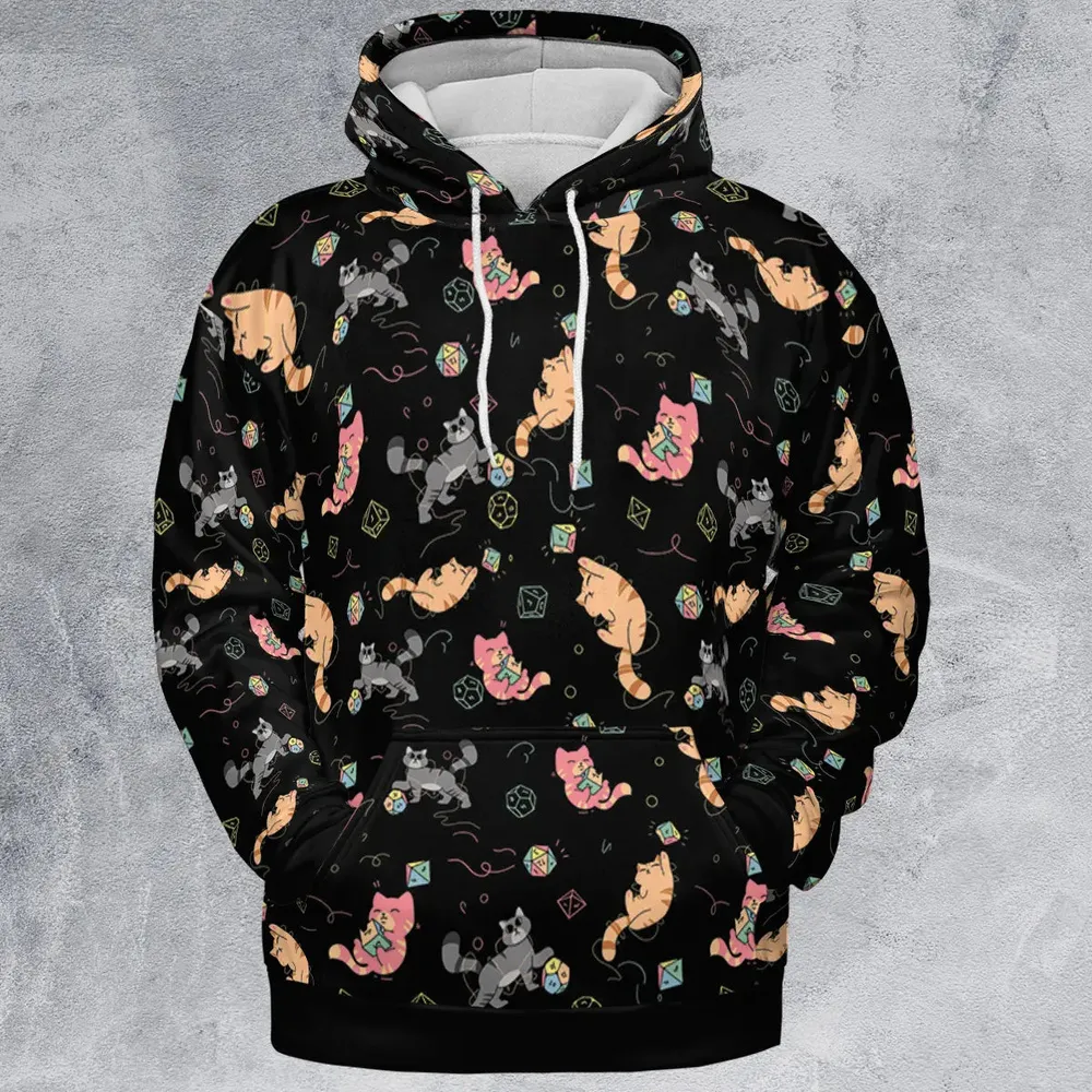 Cat With Dice All-over Print Hoodie - 2