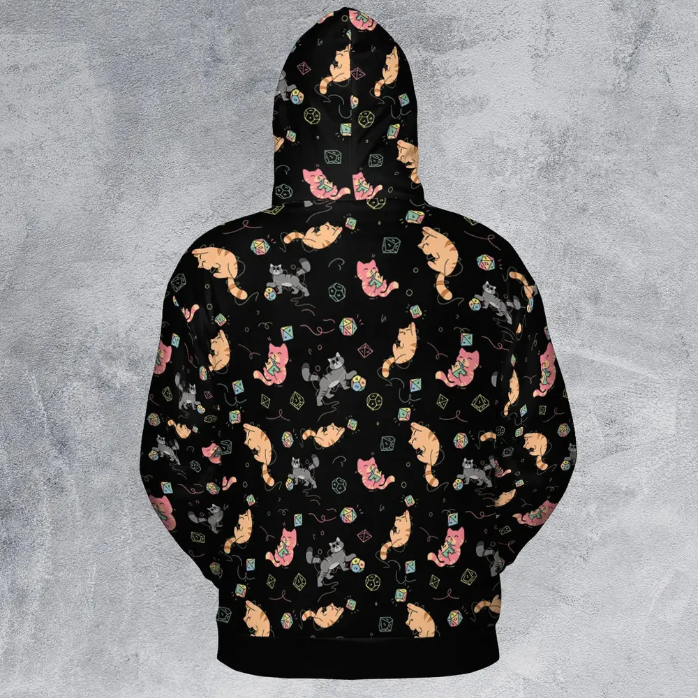 Cat With Dice All-over Print Hoodie - 3