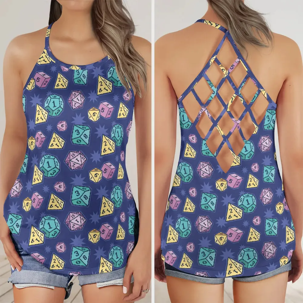 Pixel Dice Criss Cross Tank Top - 1