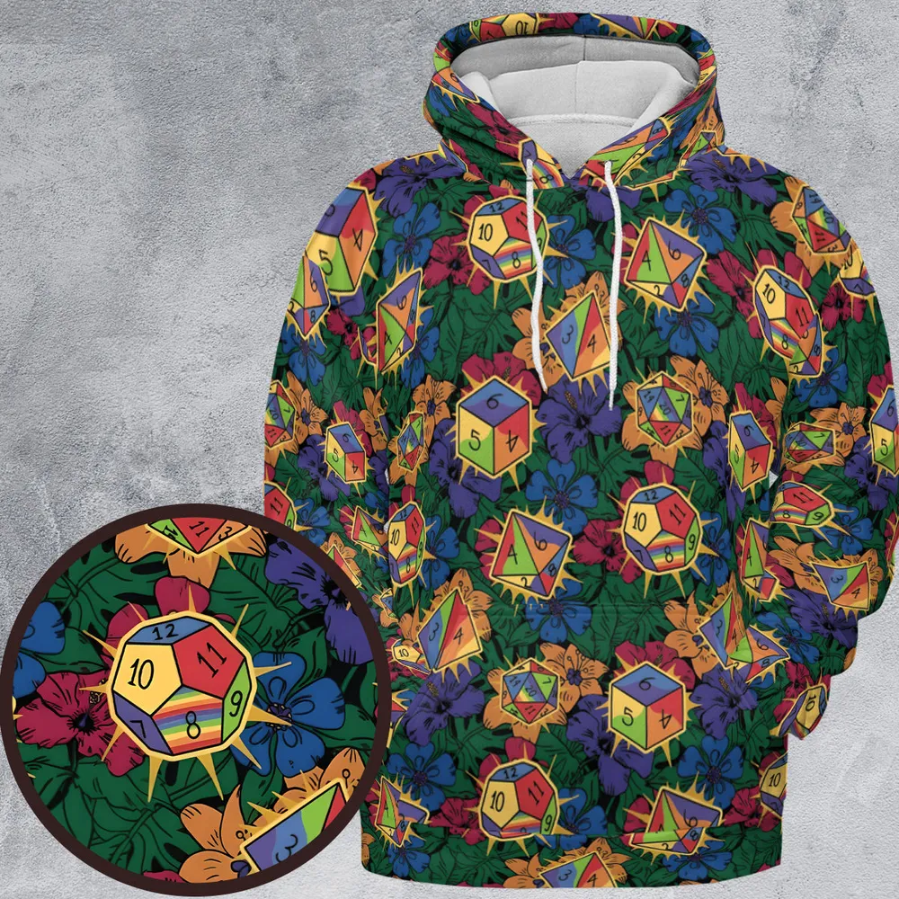 Rainbow Dice All-over Print Hoodie - 1