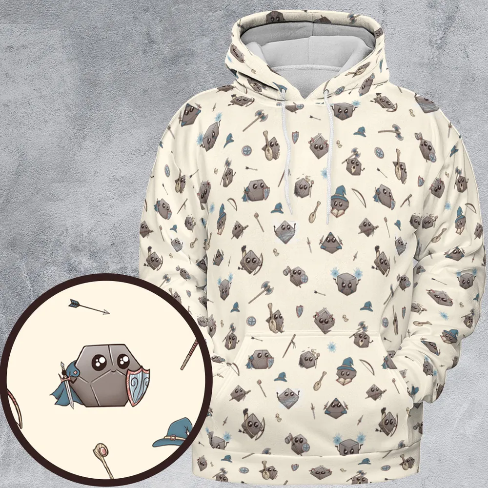 Classic Kawaii Dice All-over Print Hoodie - 1
