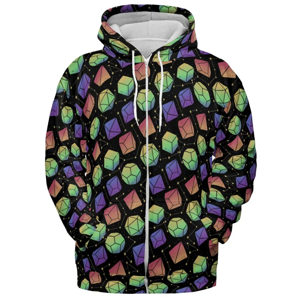 Rainbow Galaxy Dice All-over Print Hoodie - 4