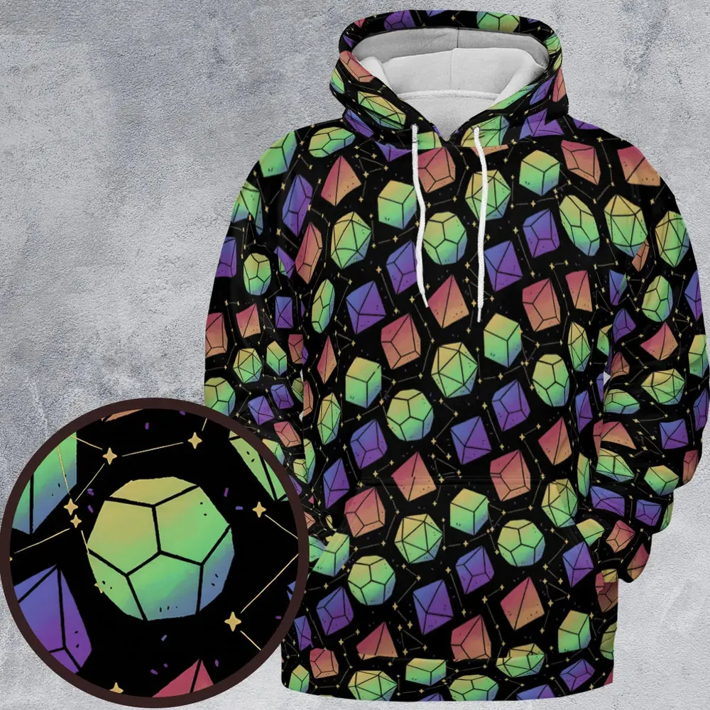Rainbow Galaxy Dice All-over Print Hoodie - 1