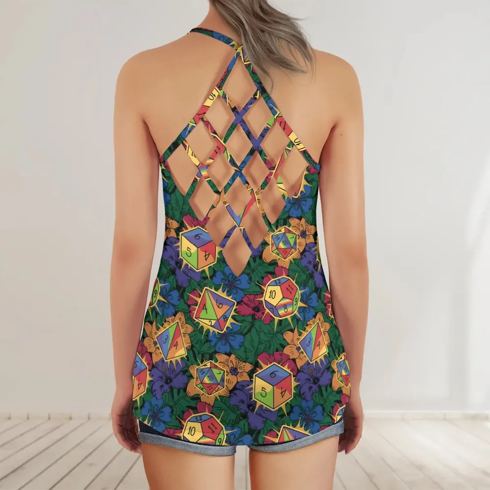 Rainbow Dice Criss Cross Tank Top - 2