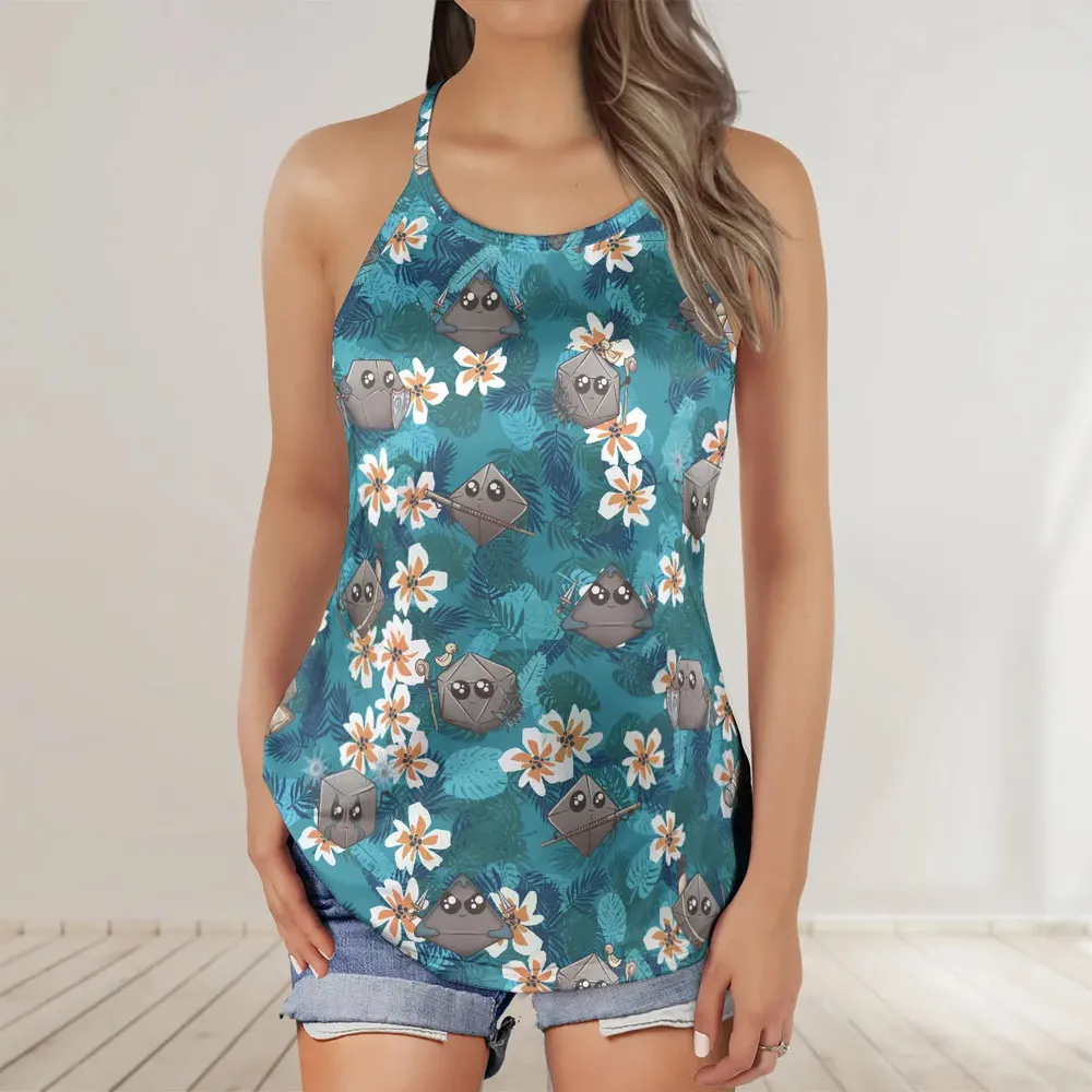 Kawaii Dice Criss Cross Tank Top - 2