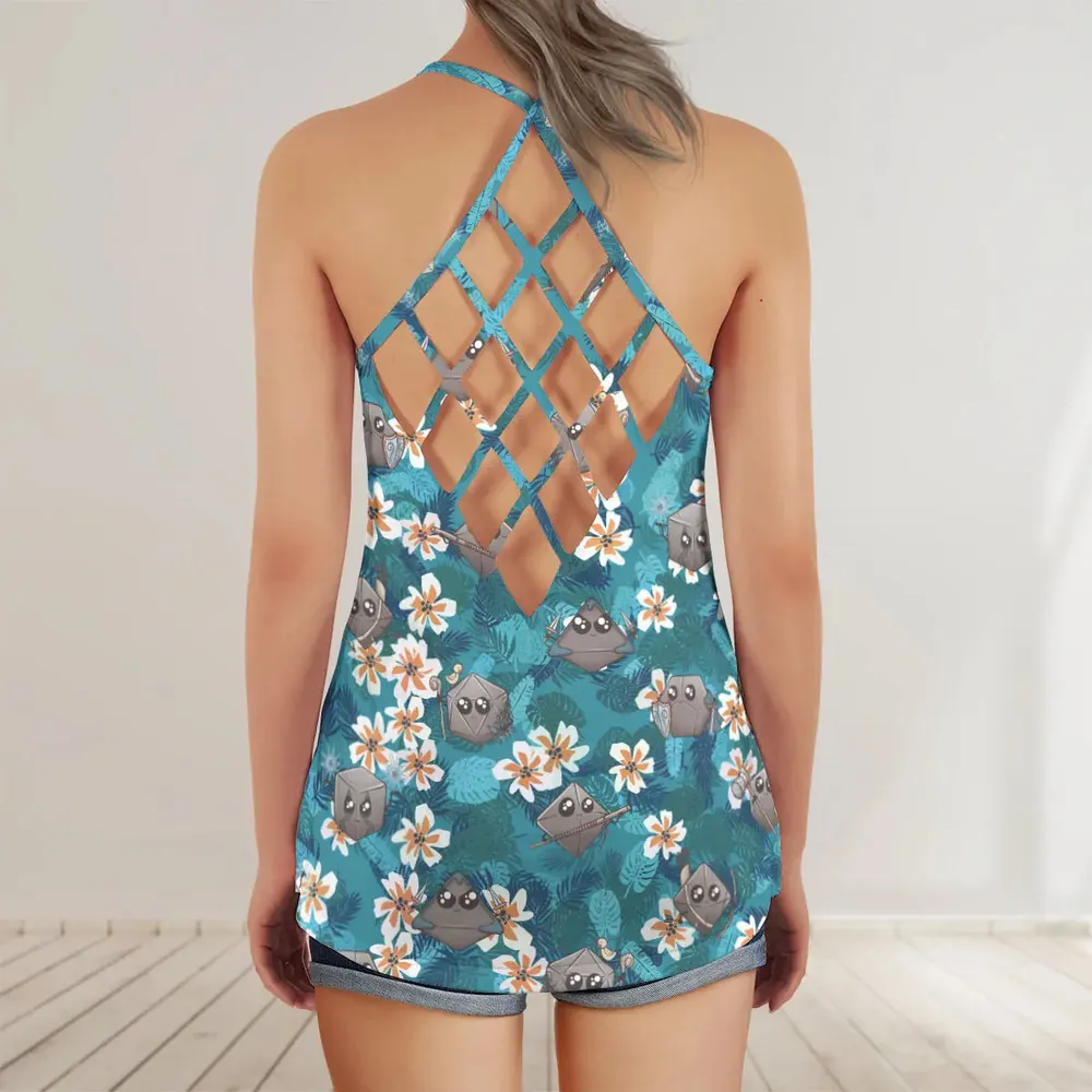 Kawaii Dice Criss Cross Tank Top - 3