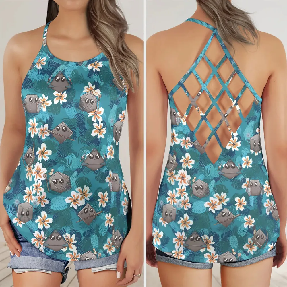 Kawaii Dice Criss Cross Tank Top - 1