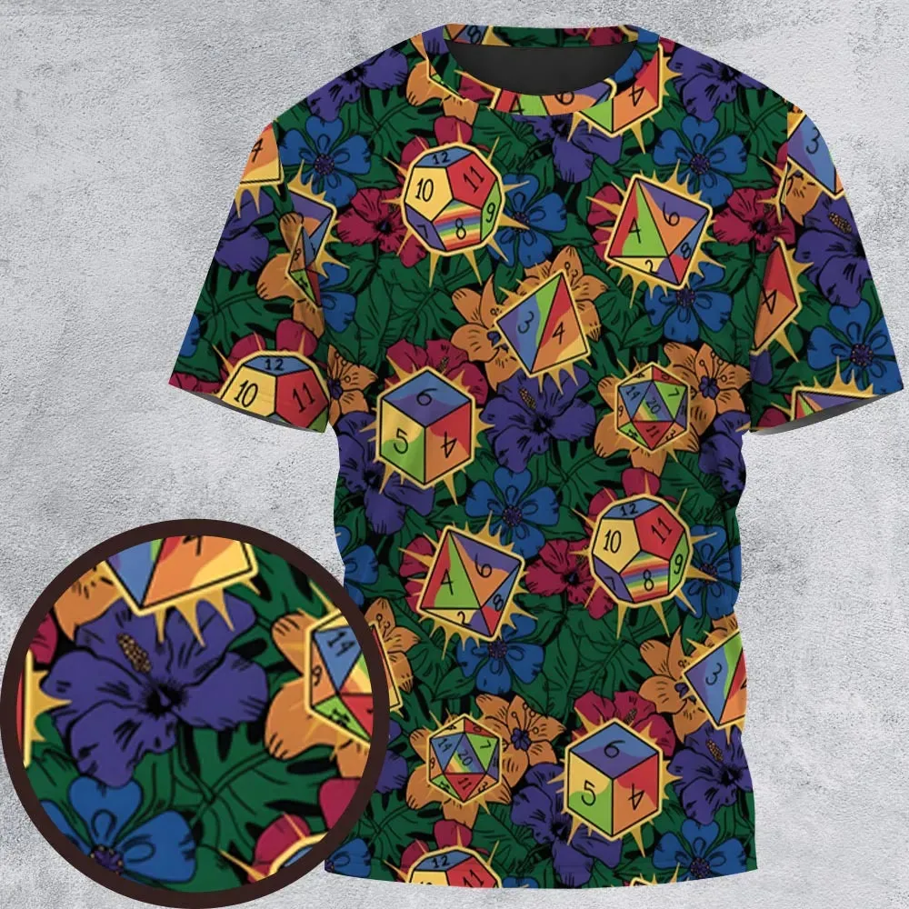 Tropical Dice All-Over Print Unisex T-Shirt - 3