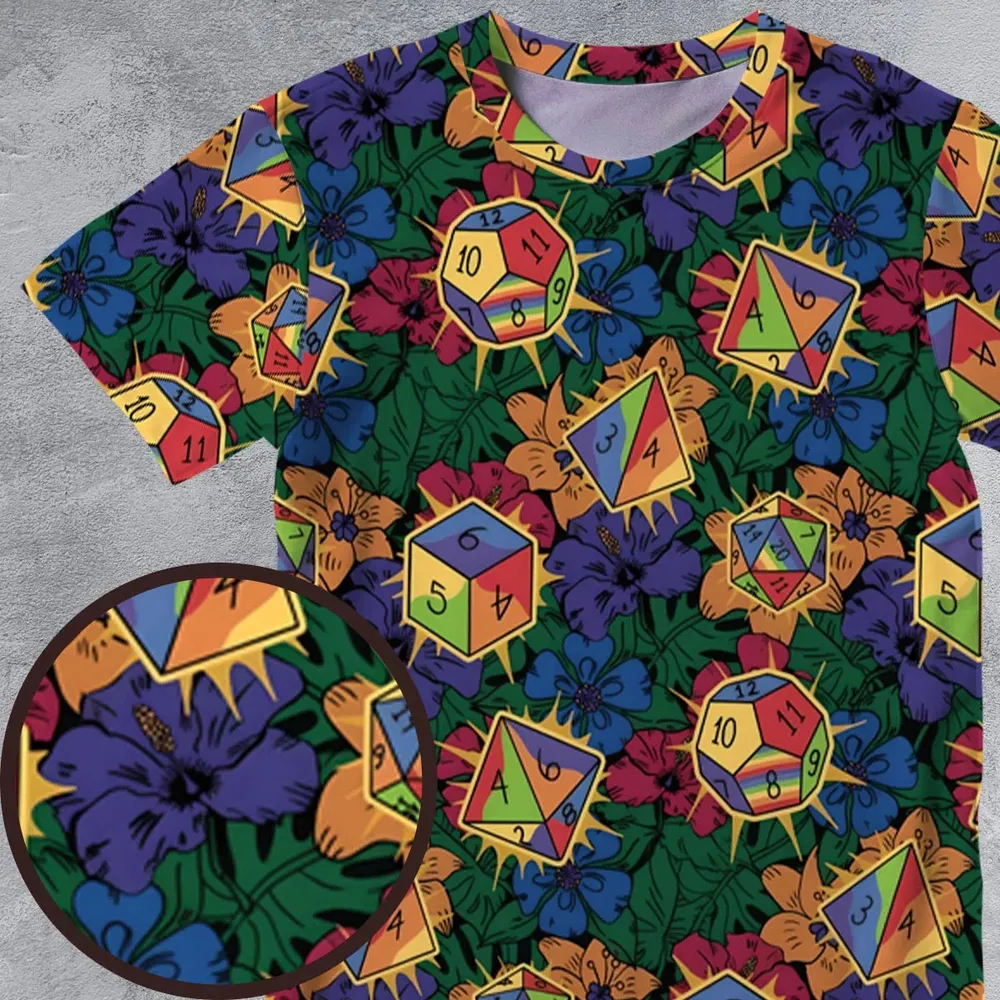 Tropical Dice All-Over Print Unisex T-Shirt - 2