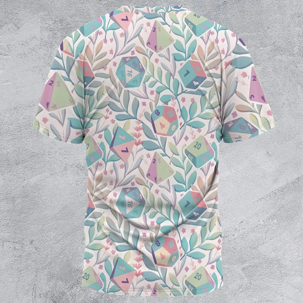 Soft Flower Dice All-Over Print Unisex T-Shirt - 4