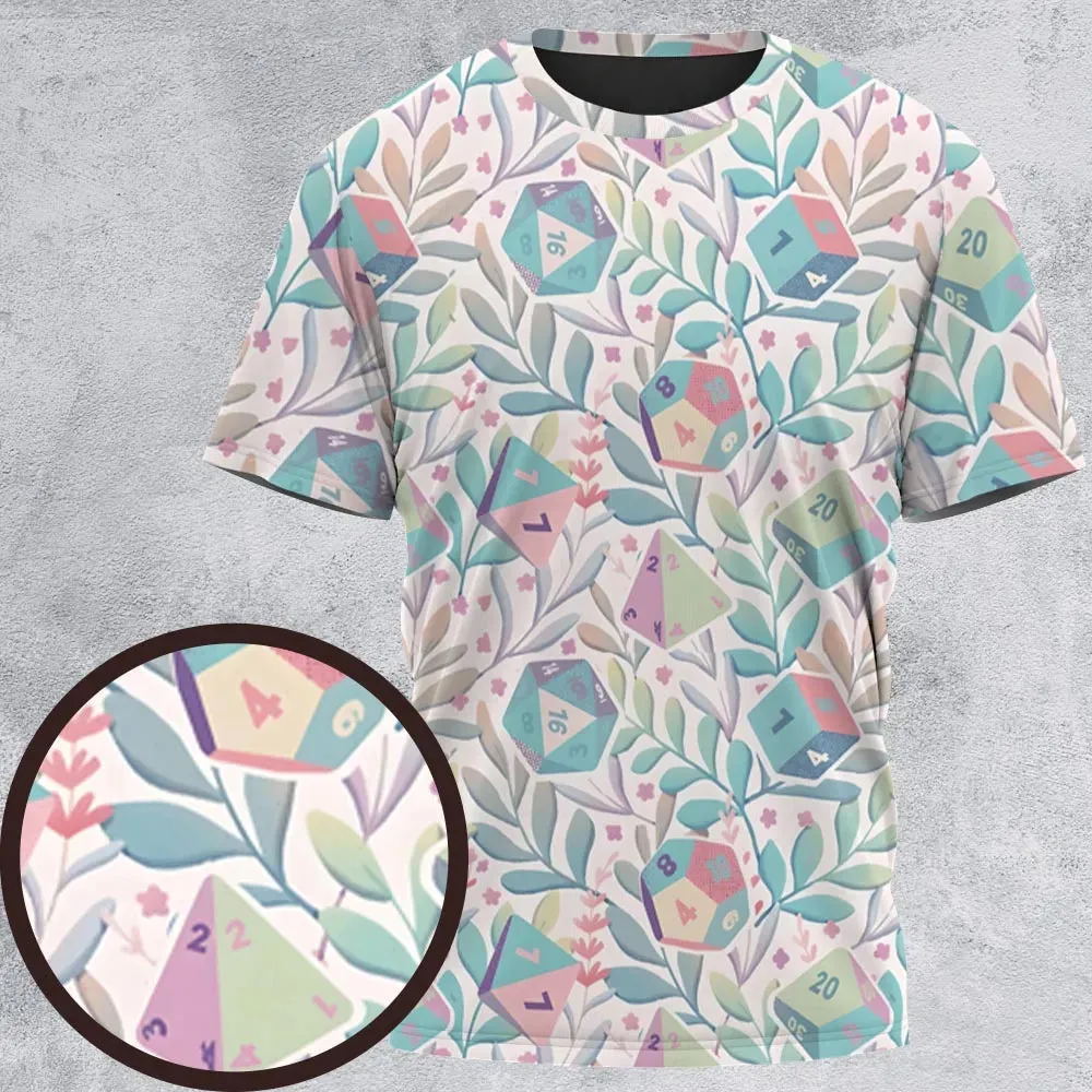 Soft Flower Dice All-Over Print Unisex T-Shirt - 3