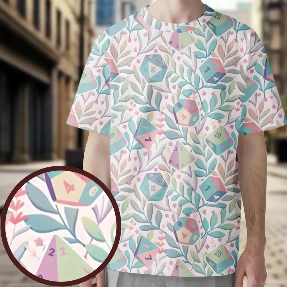 Soft Flower Dice All-Over Print Unisex T-Shirt - 1