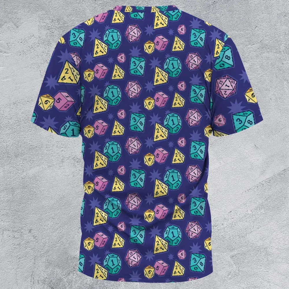 Pixel Dice All-Over Print Unisex T-Shirt - 4