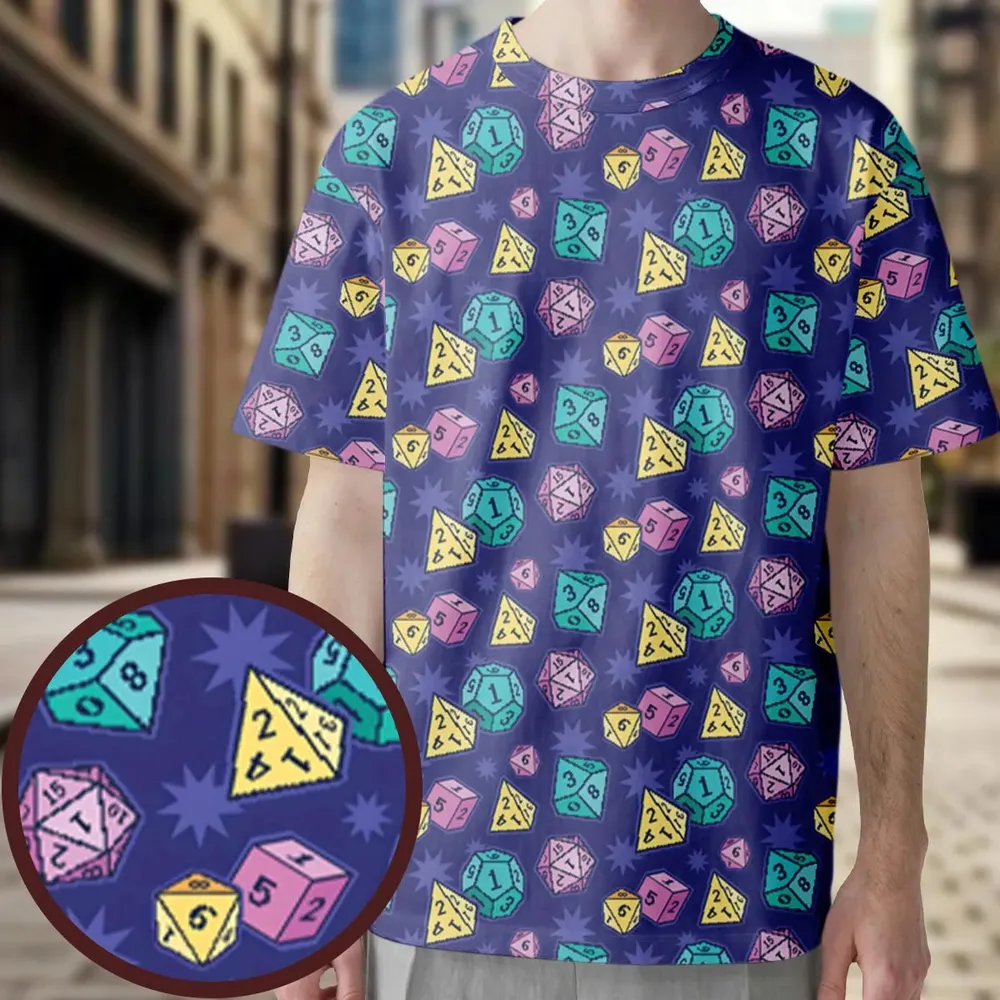 Pixel Dice All-Over Print Unisex T-Shirt - 1