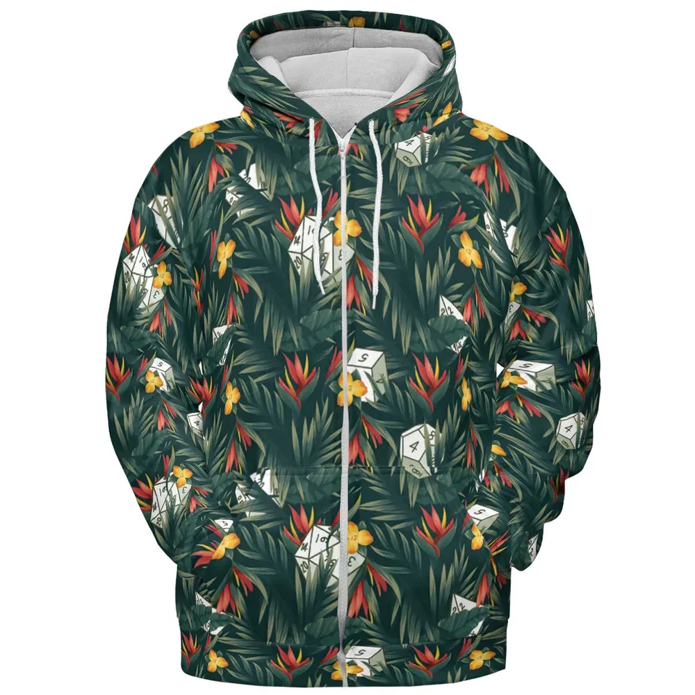 Tropical Dice Pattern All-over Print Hoodie - 4