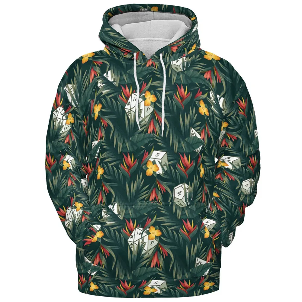 Tropical Dice Pattern All-over Print Hoodie - 2