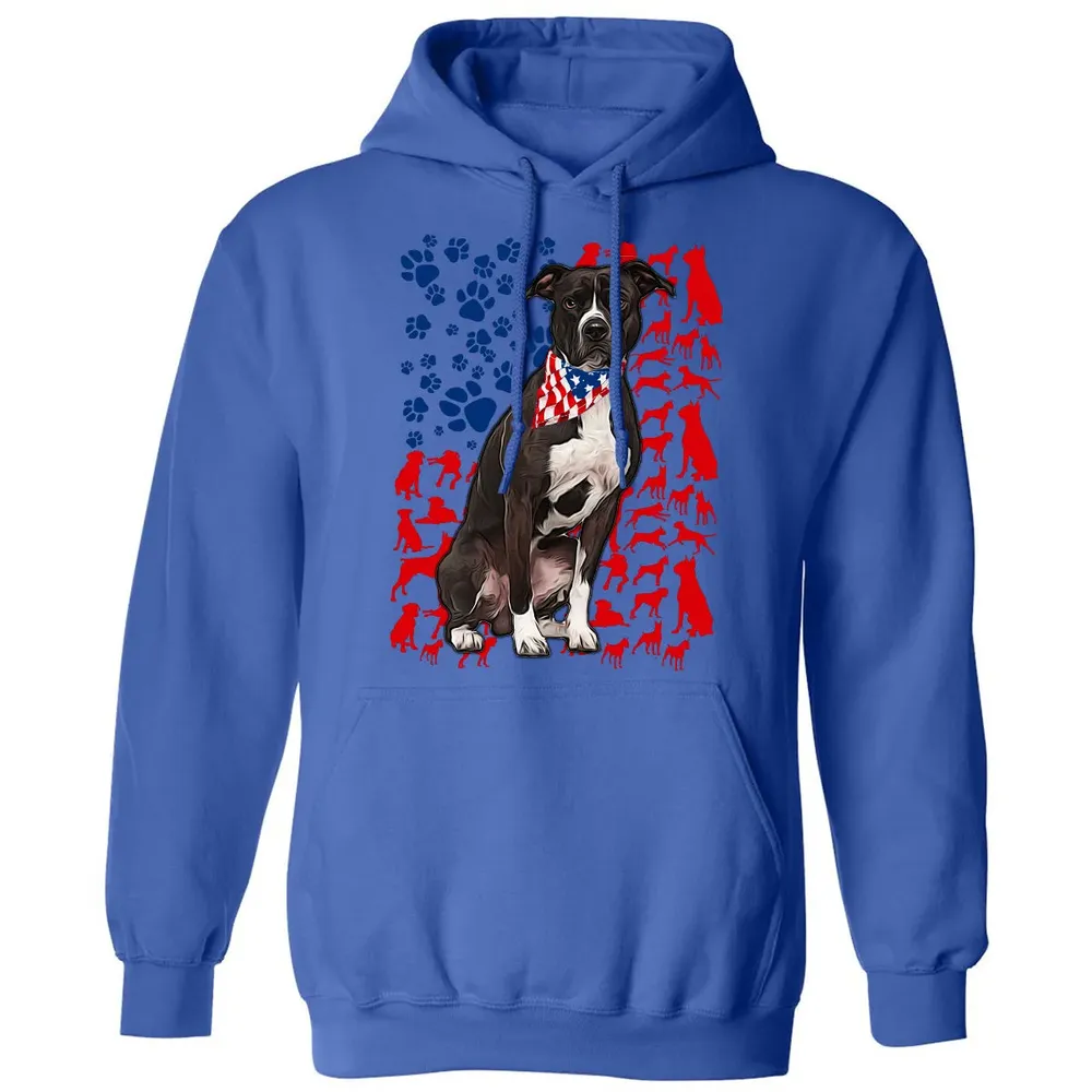 Pitbull 4th of July Classic Unisex Hoodie - 9
