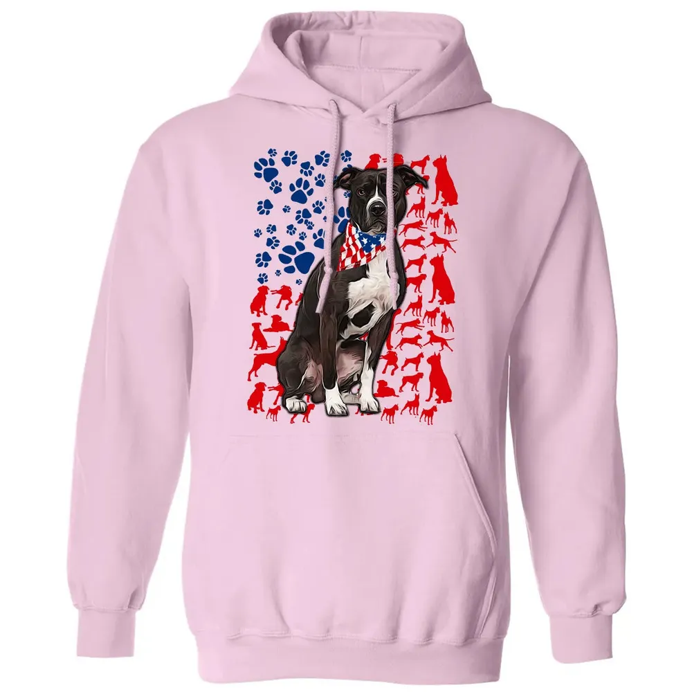 Pitbull 4th of July Classic Unisex Hoodie - 3