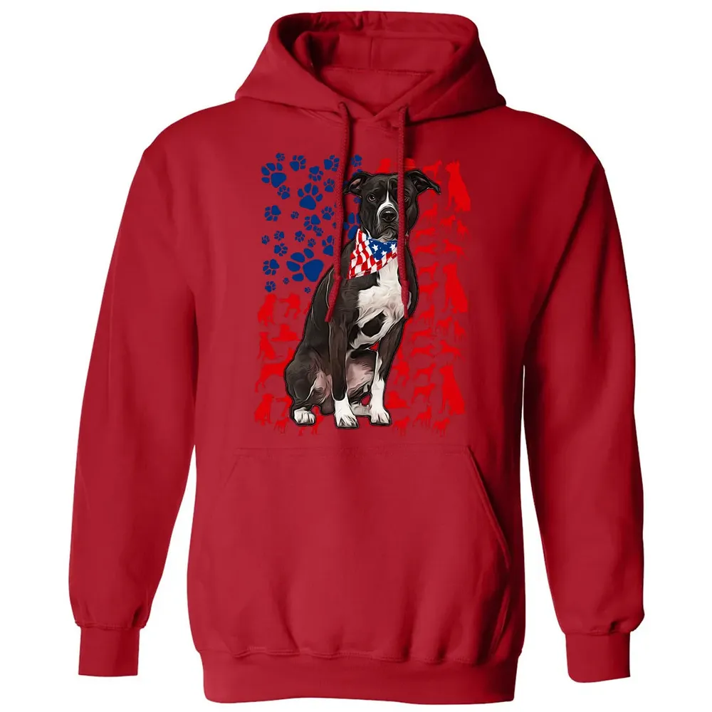 Pitbull 4th of July Classic Unisex Hoodie - 5
