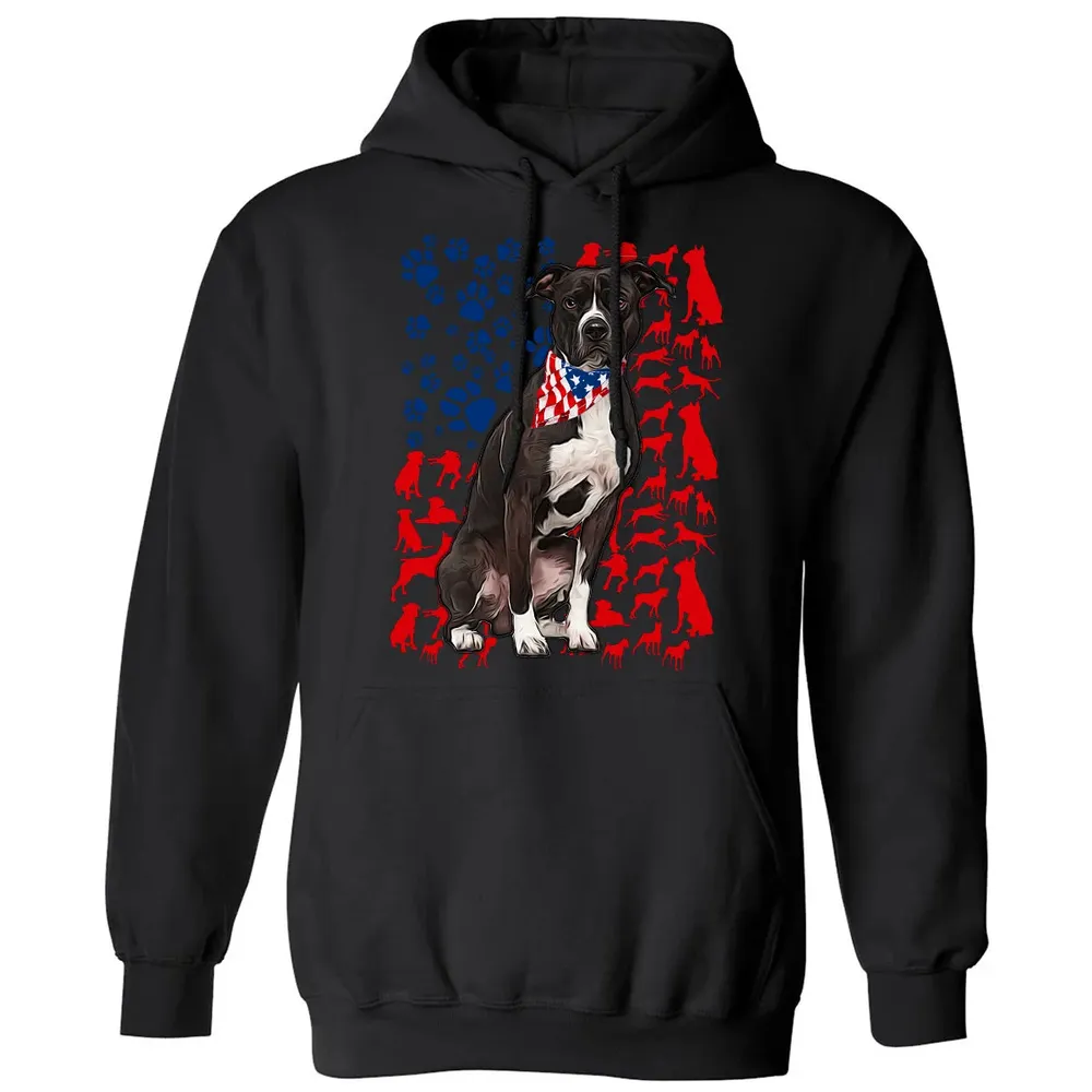 Pitbull 4th of July Classic Unisex Hoodie - 11