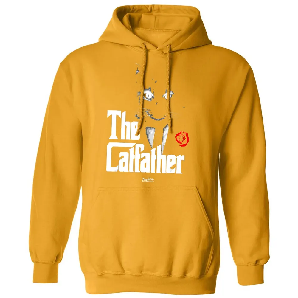 The Catfather Funny Cat Dad Tuxedo Cat Papa Novelty Themed Classic Unisex Hoodie - 12