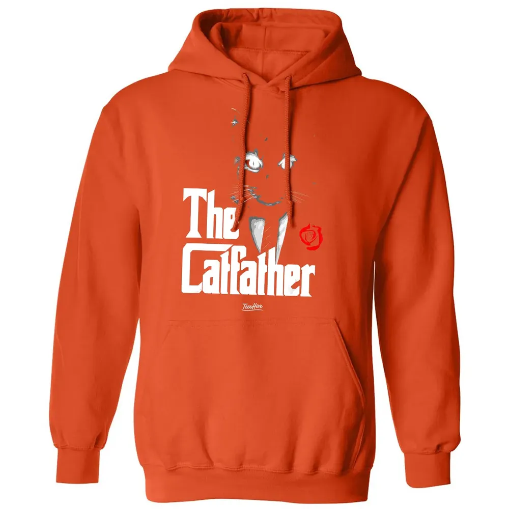 The Catfather Funny Cat Dad Tuxedo Cat Papa Novelty Themed Classic Unisex Hoodie - 10