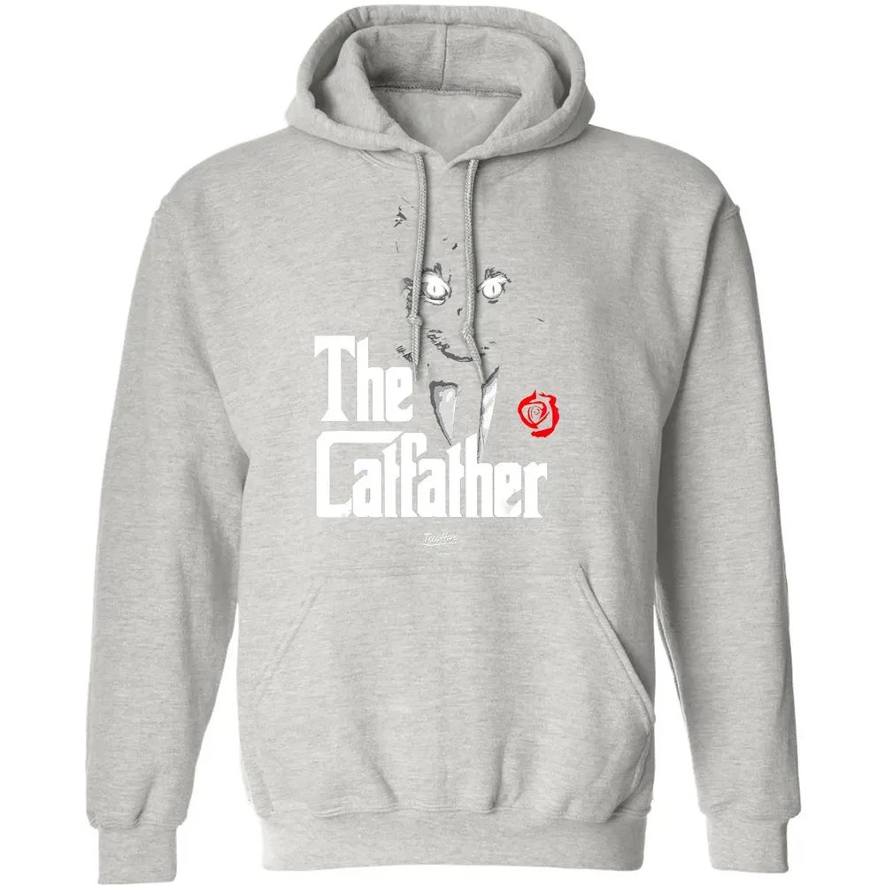 The Catfather Funny Cat Dad Tuxedo Cat Papa Novelty Themed Classic Unisex Hoodie - 8