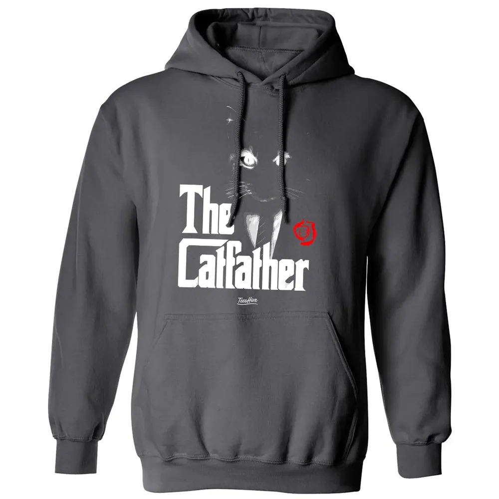 The Catfather Funny Cat Dad Tuxedo Cat Papa Novelty Themed Classic Unisex Hoodie - 7