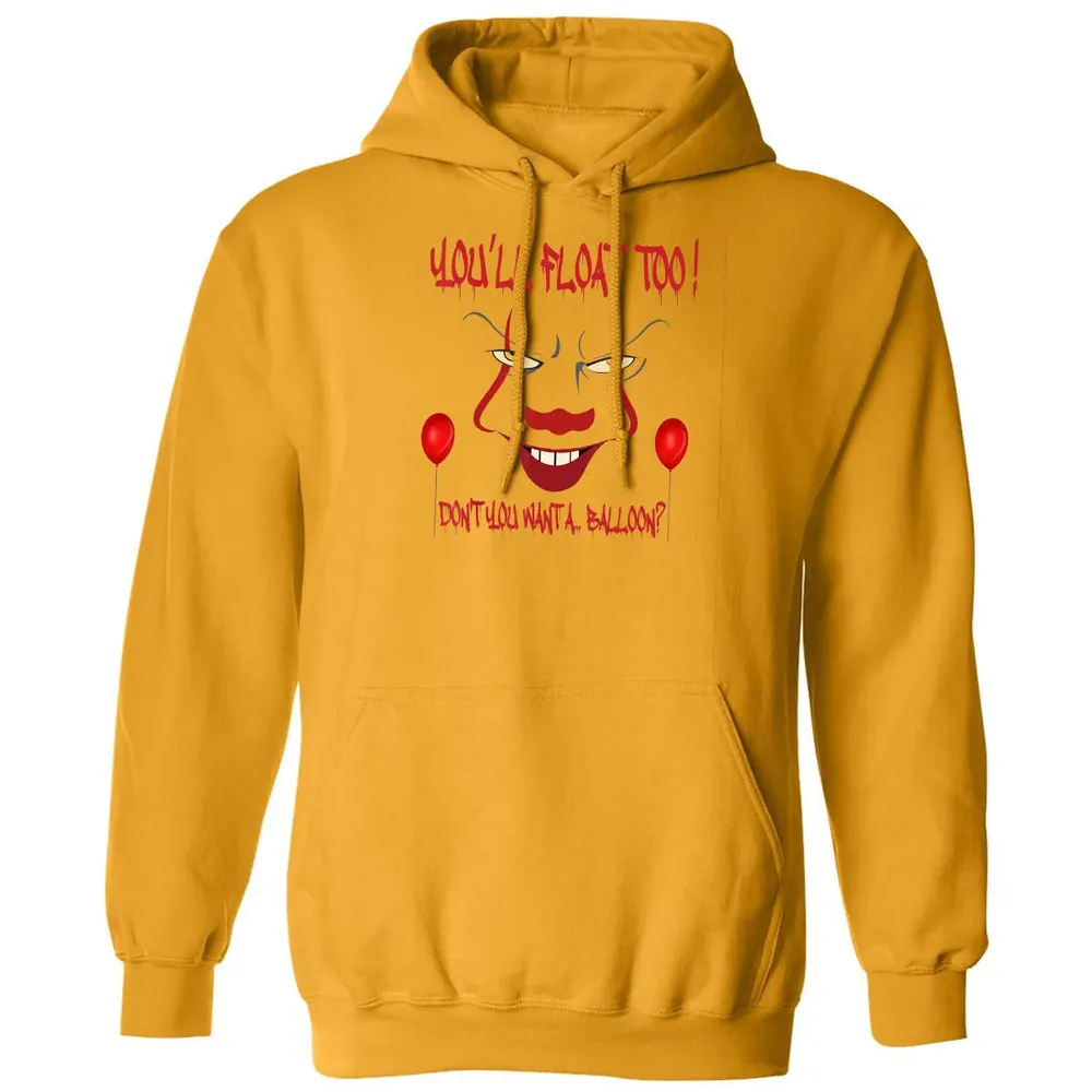 Scary Clown Face Horror Halloween Costume  Float Too Classic Unisex Hoodie - 12