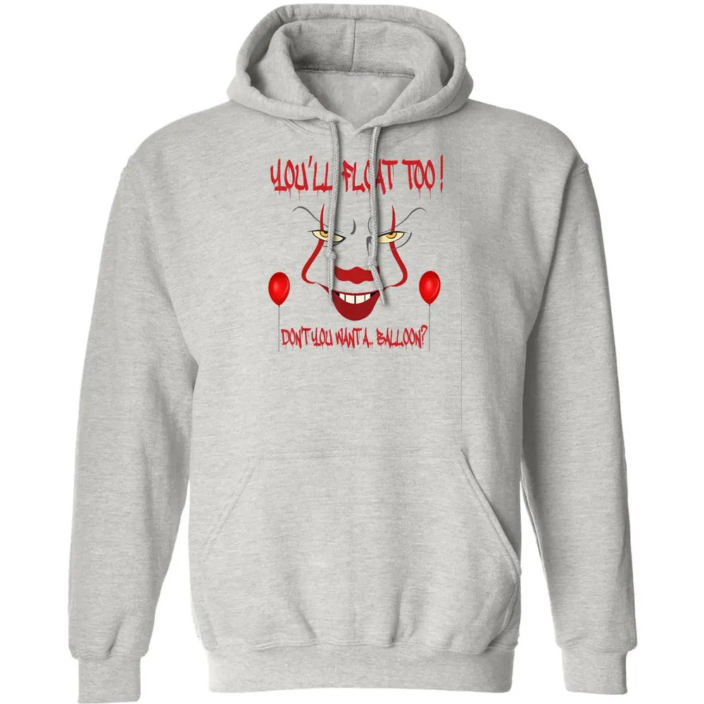 Scary Clown Face Horror Halloween Costume  Float Too Classic Unisex Hoodie - 8