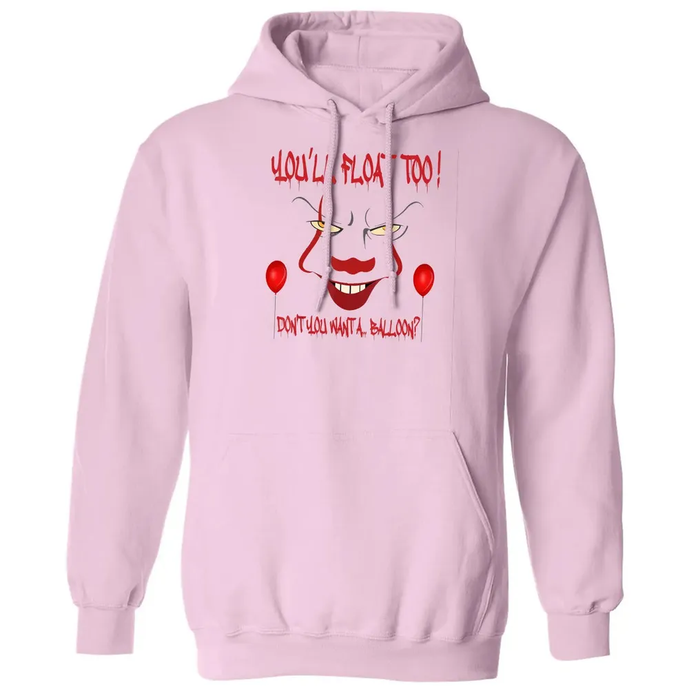 Scary Clown Face Horror Halloween Costume  Float Too Classic Unisex Hoodie - 3